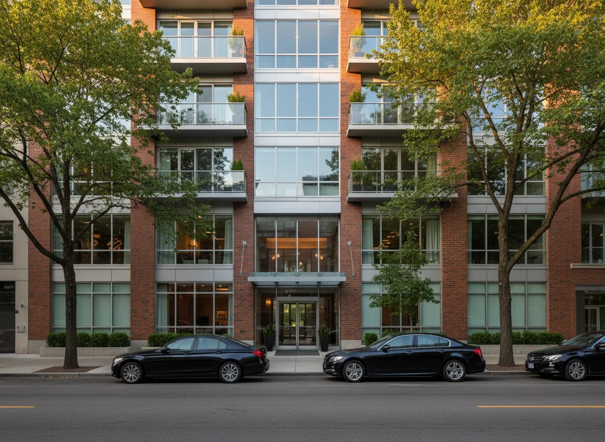 Modern city condo exterior